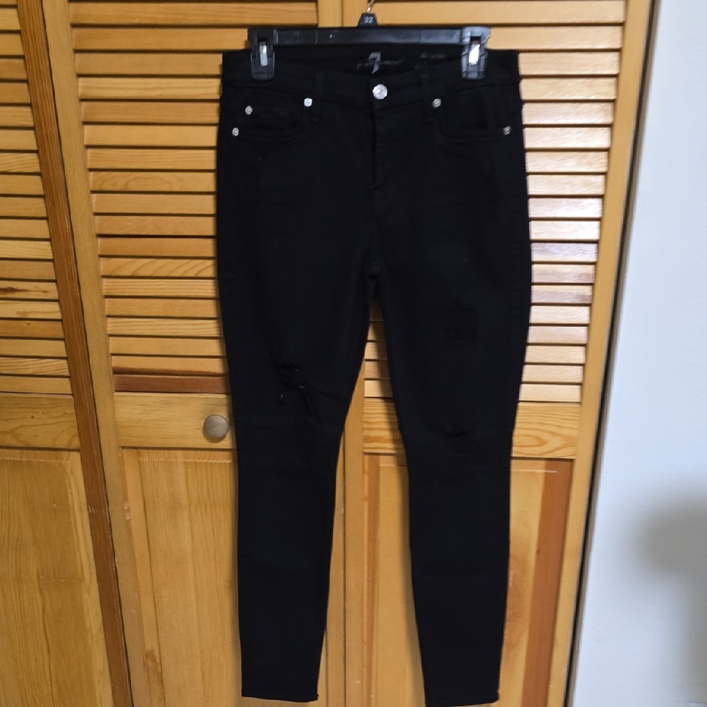 Seven7 Women's Black Skinny Jeans Strech